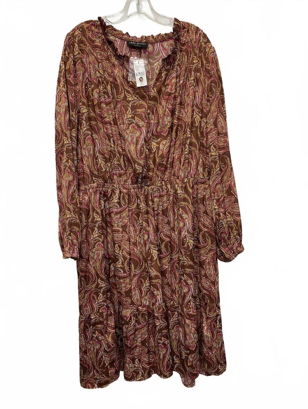 Lane Bryant Paisley Long Sleeve NWT Midi Dress NWT Size 20